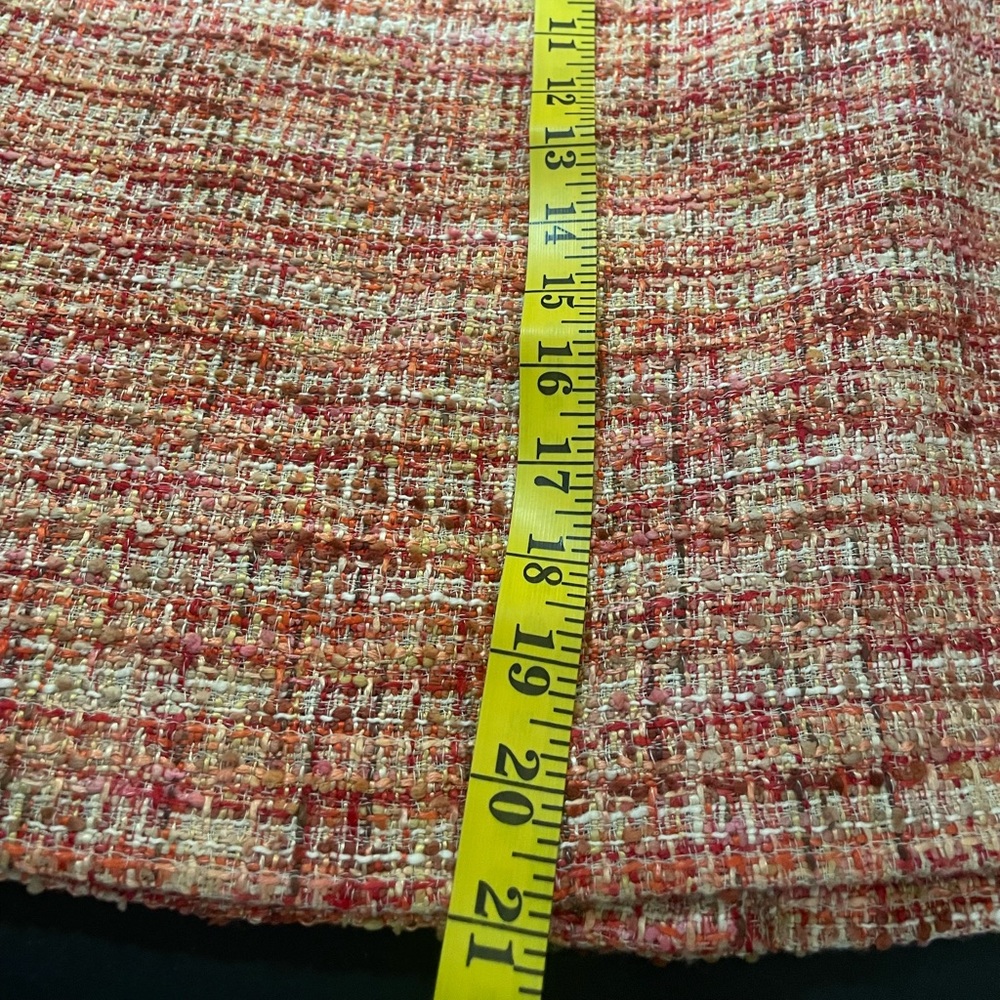 Kenar Orange, Tan, Ivory, Multi colored, Tweed, Lined skirt,Size 8 - Picture 4 of 8